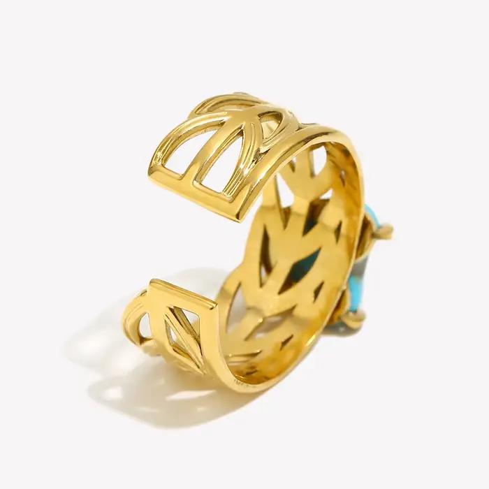 E.B.belle – bague d'ouverture en forme de feuille