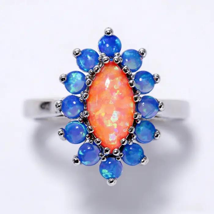Bague de luxe en forme de fleur pour femmes