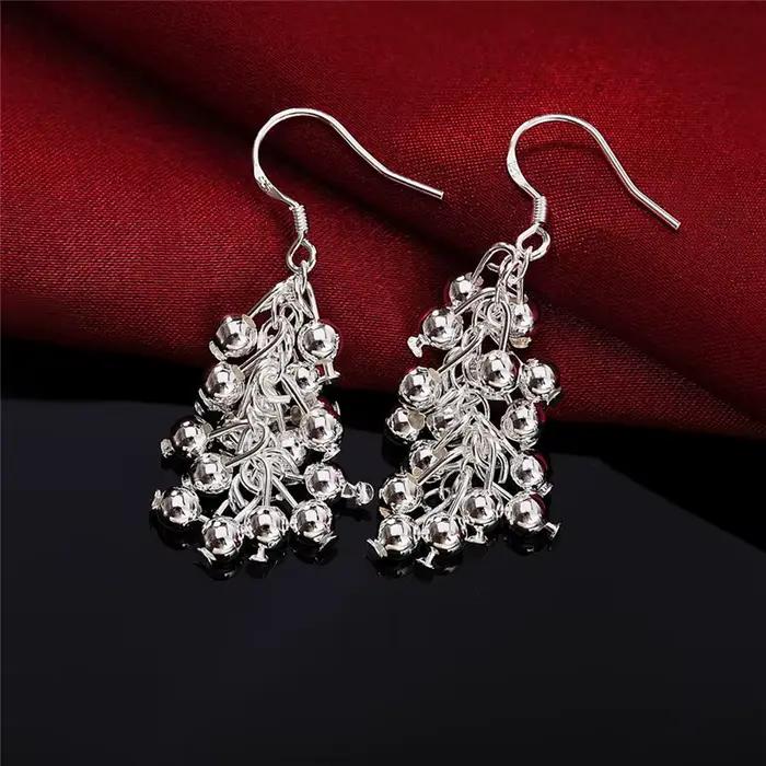 Boucles d'oreilles pendantes en argent regardé 925 pour femmes