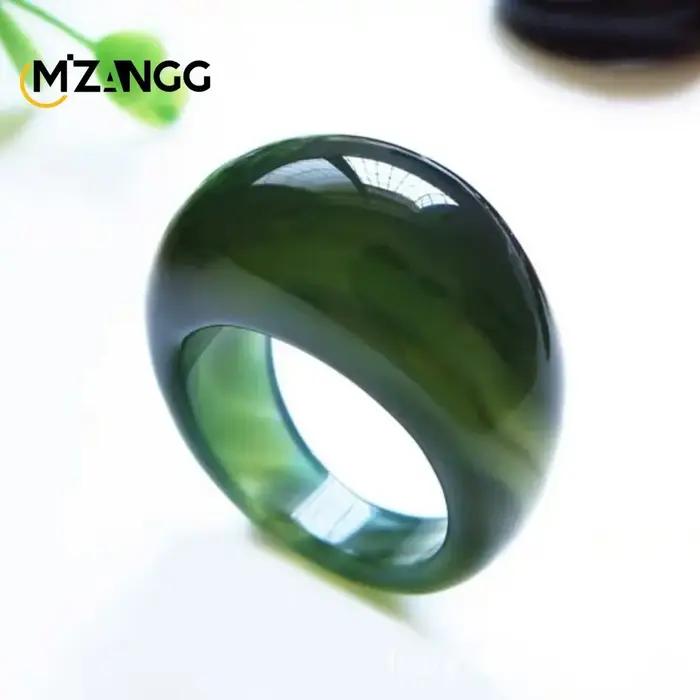 Bague en Agate naturelle et calcédoine pour hommes et femmes