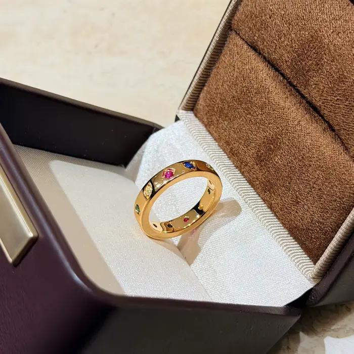 Bague en argent sterling 925 avec zircone couleur or rose pour femme