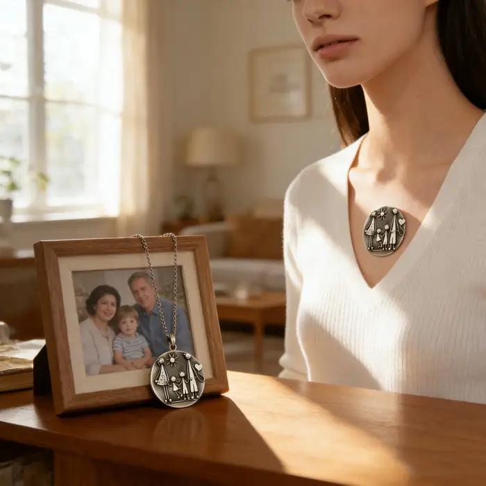 Collier pendentif Vintage plaqué argent