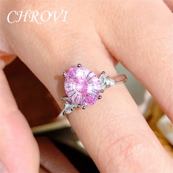 Bague gothique en argent sterling rétro de luxe léger avec pierres précieuses