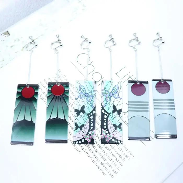 Boucles d'oreilles Tanjiro en acrylique pour femmes et filles