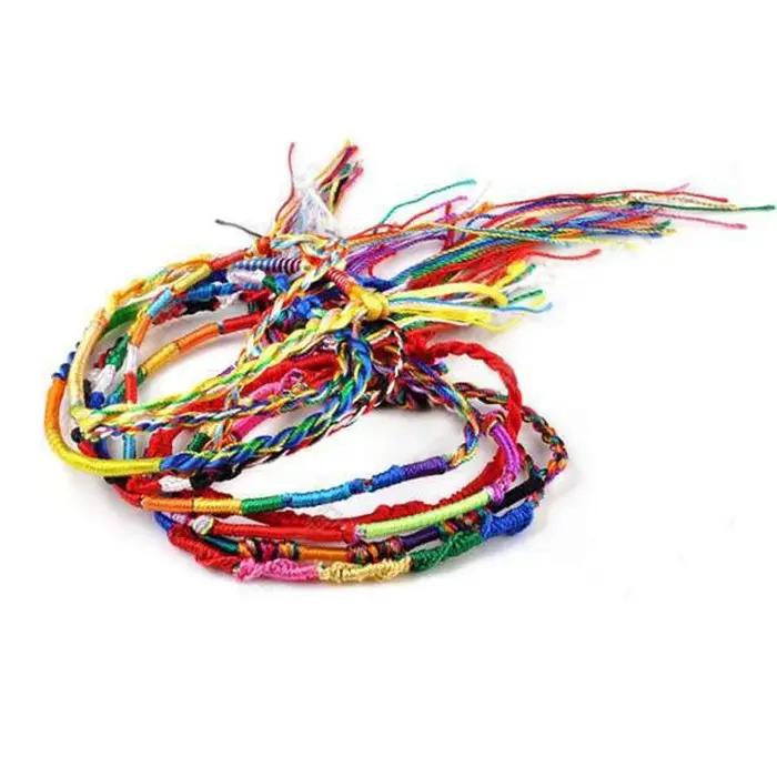12 X Bracelets d'amitié en fil de coton tissé à la main