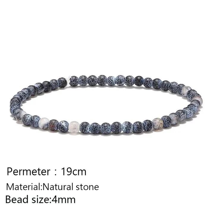 Bracelet d'amitie fait main argent plaque 925 perles agate naturelle geometrique vendange tracker fitness cadeau occassions speciales unisexe