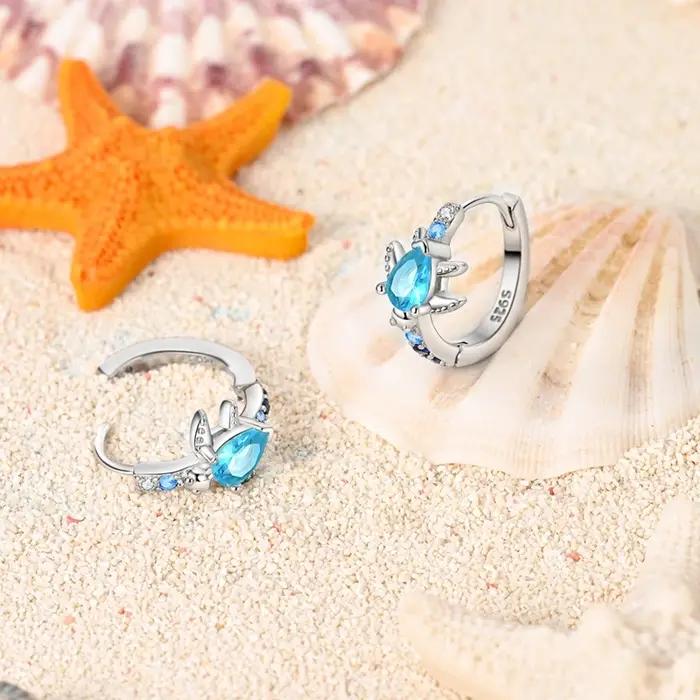 Boucles d'oreilles tortue de mer en argent Sterling 925 pour femmes