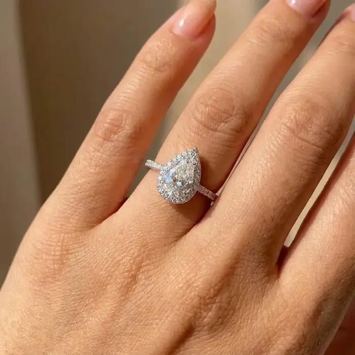 Bague en argent Sterling 925 en Zircon pour femmes