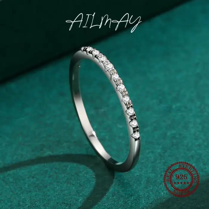 Ailmay – bague empilable en argent Sterling 925 véritable pour femmes, de qualité supérieure, Design minimaliste, bijoux fins élégants, nouveau Style 2021