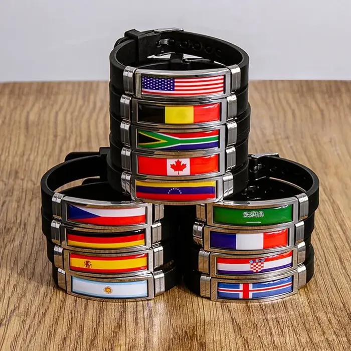 Bracelet drapeau National USA France Canada drapeaux