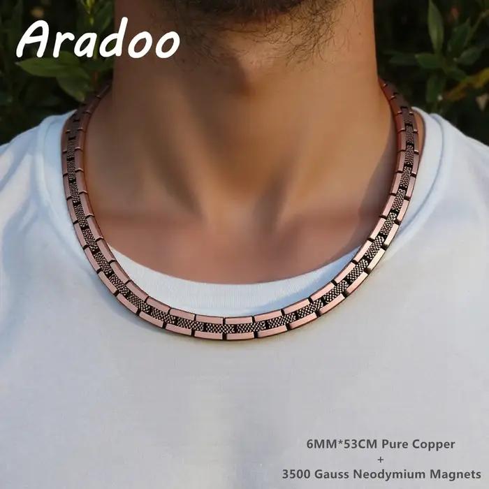 ARADOO Serpentine – collier en cuivre pur pour hommes et femmes
