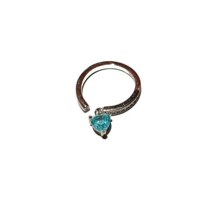 Bagues en cristal bleu-glace pour femmes avec goutte d'eau, style classique, bagues de cocktail ajustables pour soirées et cadeaux spéciaux