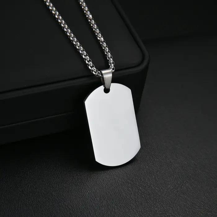 Collier personnalisé avec image de nom gravé, pendentif Photo commémoratif personnalisé en acier ino