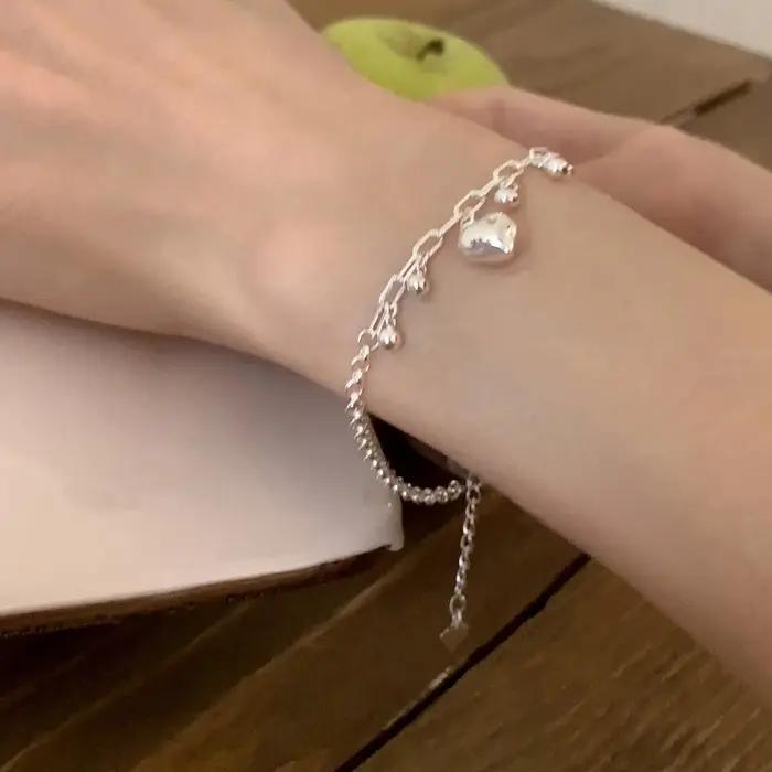 Bracelet rétro en argent Sterling 100% massif pour femmes