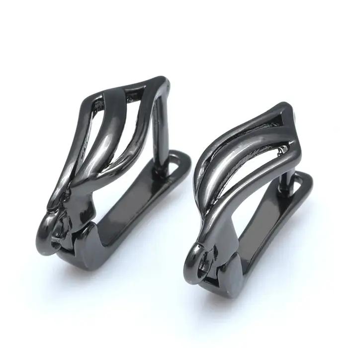 Nouvelle boucle d'oreille pour fabrication de bijoux, accessoire de bricolage, cerceau or argent noir, fournitures faites à la main à la mode