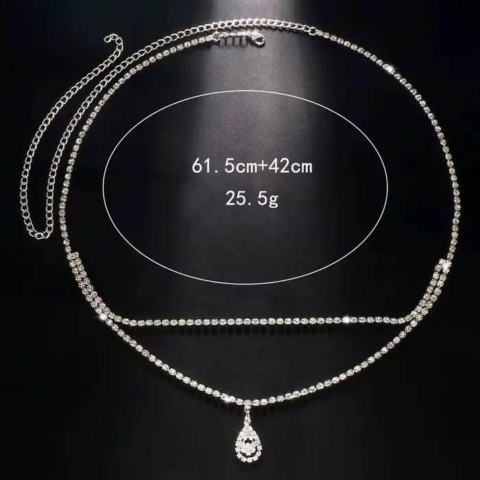 Double Chaîne en Strass de Luxe goutte d'eau pour femmes chaîne de corps bijoux élégants pour occasions spéciales