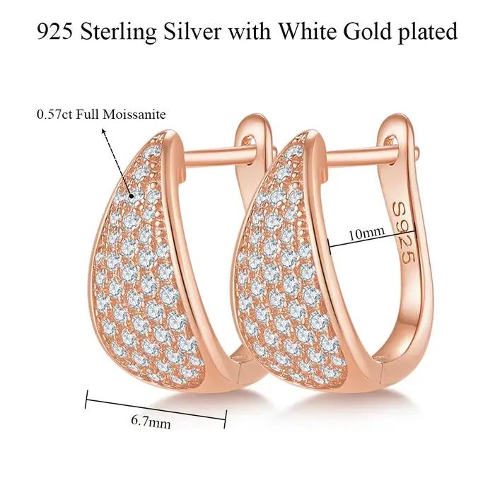 Boucles d'oreilles Moissanite couleur D pour femmes