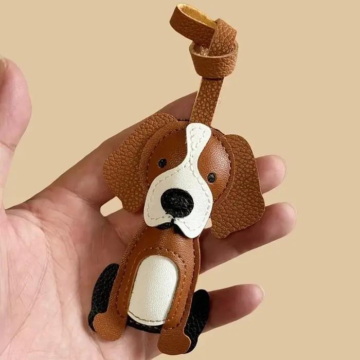 Brelôcle en forme de Border Collie en cuir avec sangle réglable pour sac à dos pour chiots et amoureux des animaux pour diverses occasions