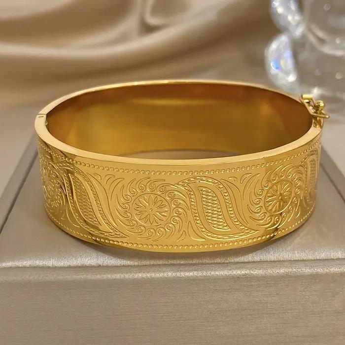 Bracelets épais en acier inoxydable pour femmes et hommes