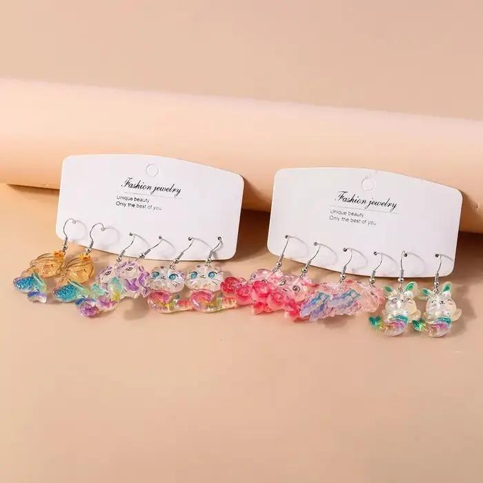 Boucles d'oreilles sirène colorées pour femmes