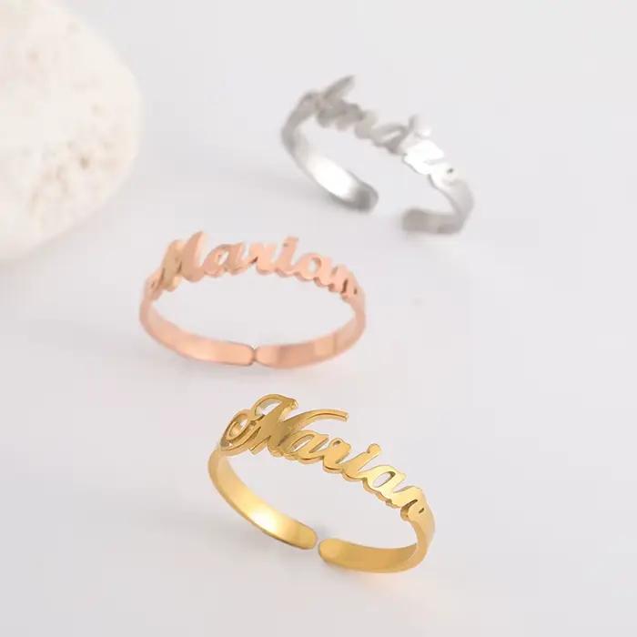Bague personnalisée à double prénom pour femmes et hommes