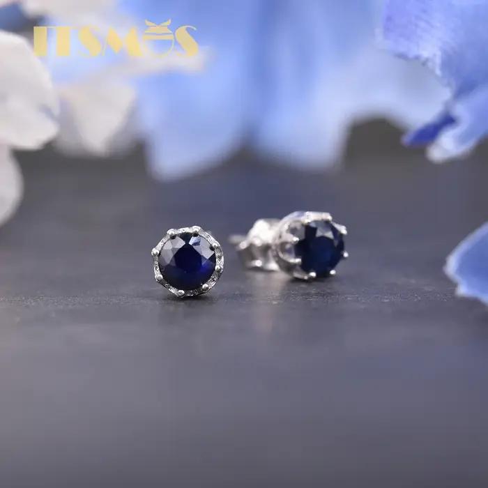ITSMOS-Boucles d'oreilles en argent S925 véritable pour femme, bijou féminin classique, pierre préci