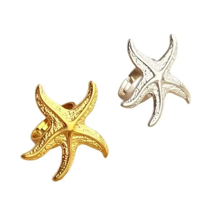 LATS Vintage étoile de mer bague pour femmes hommes nouvelle mode grande
