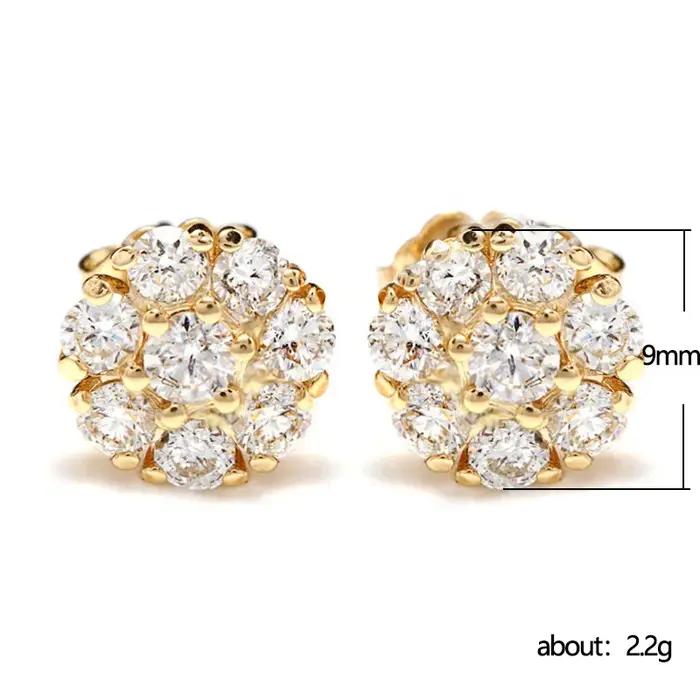 Huitan luxe couleur or brillant cubique zircone boucles d'oreilles pour les femmes délicat petite femme boucle d'oreille cadeaux bijoux classiques