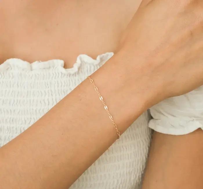 Bracelet chaîne rempli d'or 14K