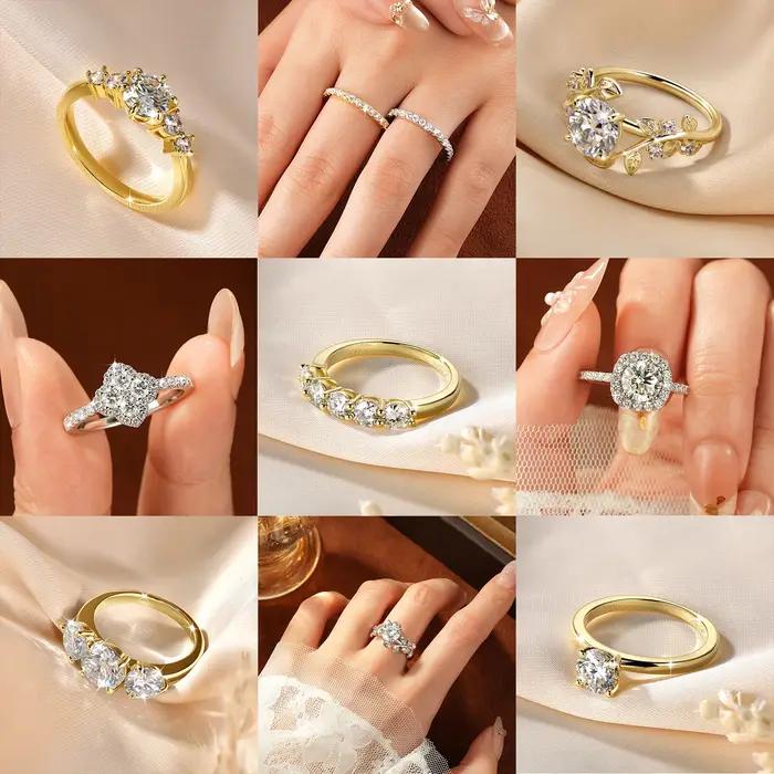 Celestinov Clover – bagues élégantes en Moissanite brillante de couleur