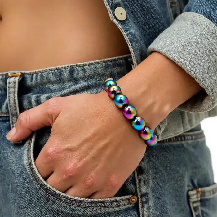 Bracelet en pierre d'énergie hématite