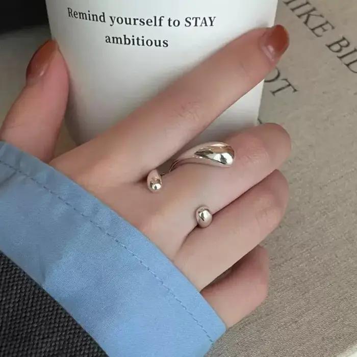 PANJBJ 925 bague irrégulière en argent Sterling pour les femmes minimaliste Punk Hip Hop personnalit