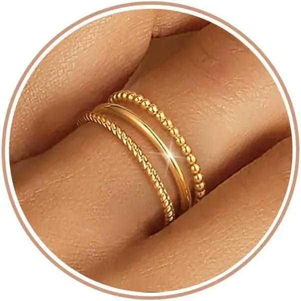 Bague fine empilable de 1.3mm pour femmes
