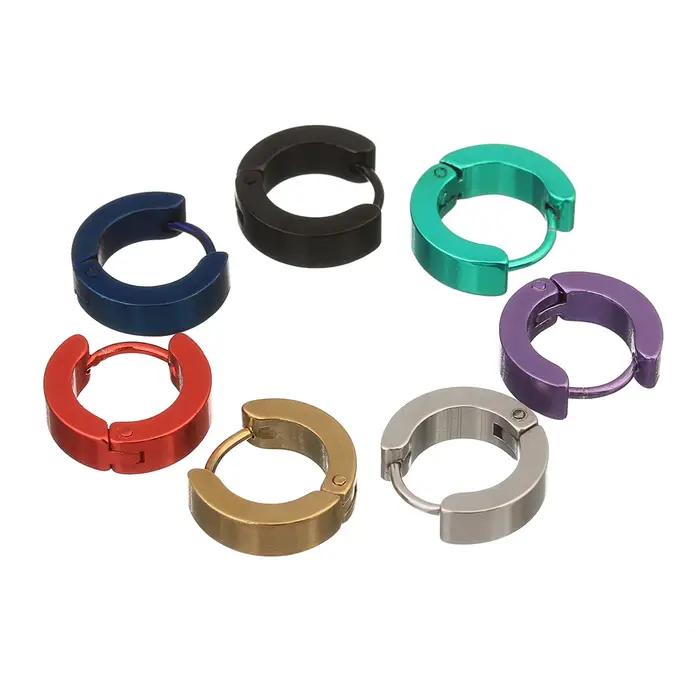 LOULEUR 1 paire 14mm boucles d'oreilles en acier inoxydable