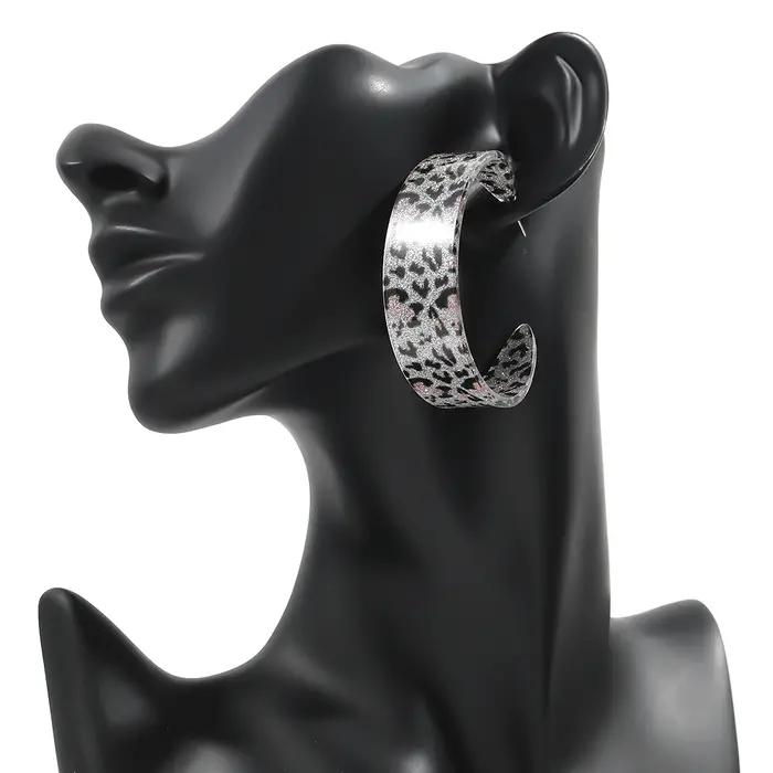 Boucles d'oreilles léopard en acrylique pour femmes