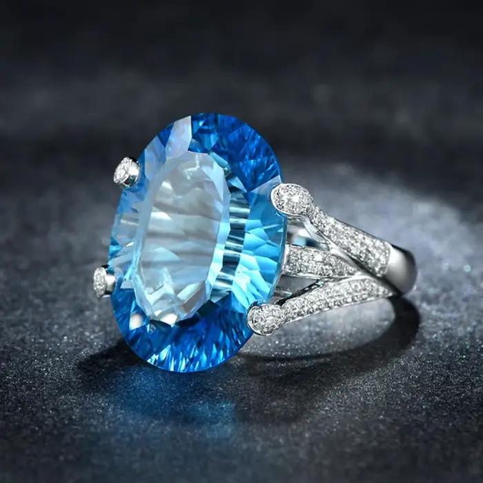 Bague plaquée or blanc pour femme