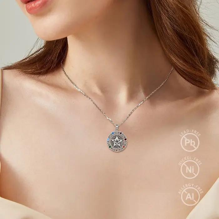 Collier pentagramme Eudora Original 925 argent sterling avec étoile chakra pour femmes et hommes occasions spéciales