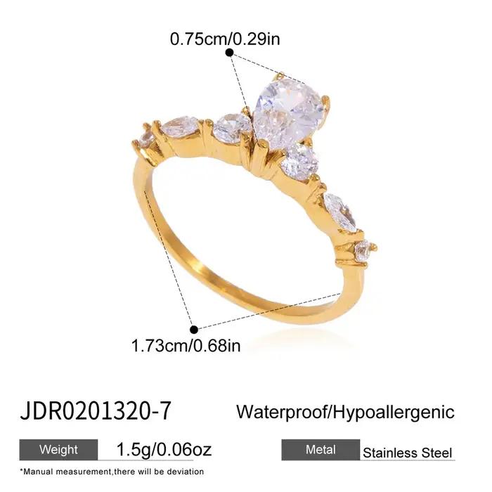 Bague fine en acier inoxydable Ars plaquée or 18 carats