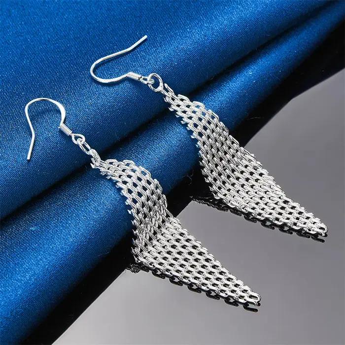 1 paire de boucles d'oreilles élégantes en argent sterling 925