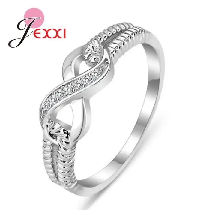 Bagues rondes en argent Sterling 925, 8 formes, pour femmes et filles, bague de promesse, bijoux de