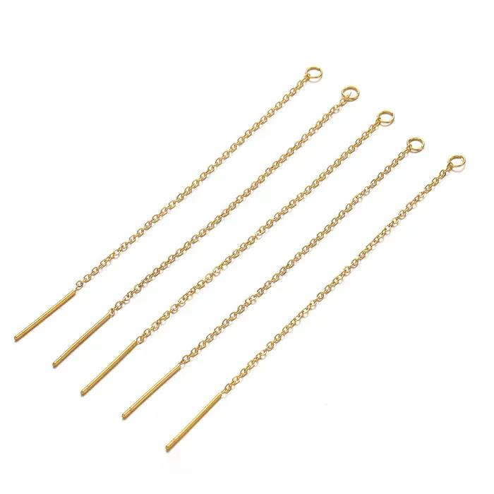 Boucles d'oreilles longues en acier inoxydable de 8cm