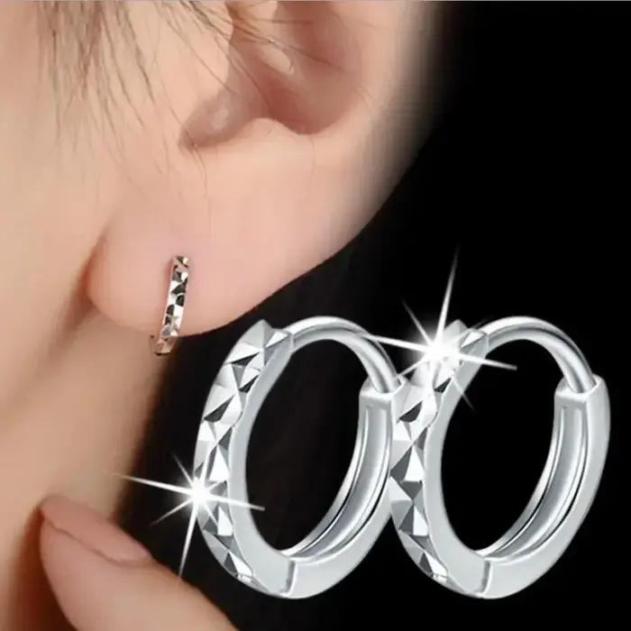 Boucles d'oreilles créoles de luxe en argent sterling 925