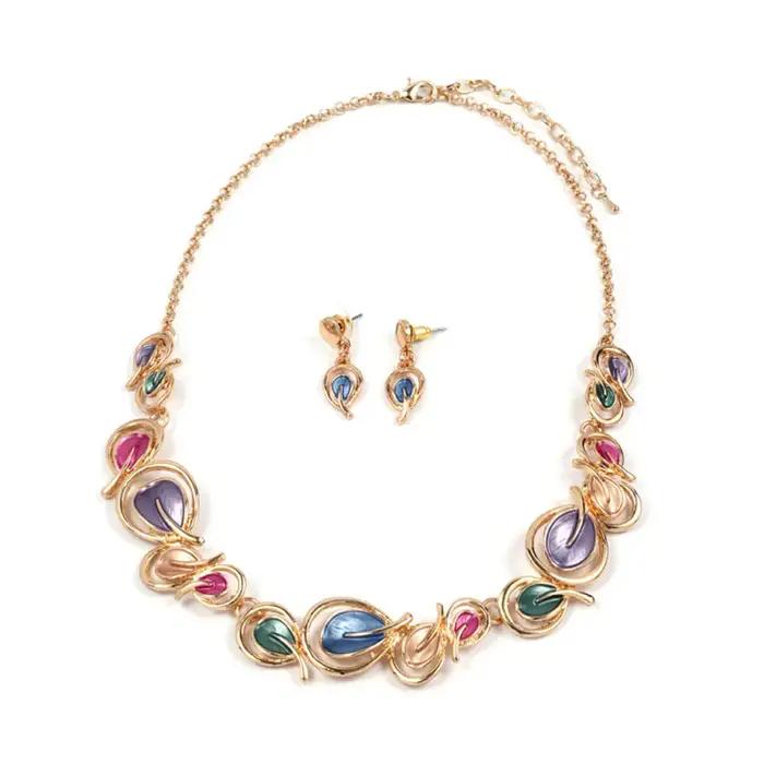 Ensemble de bijoux en alliage de zinc émaillé