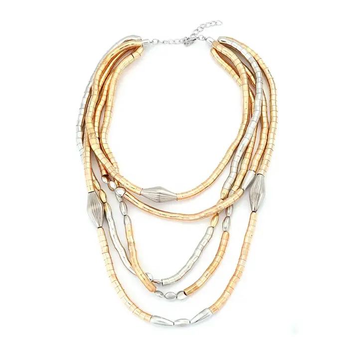 Collier chaîne perlée vintage ZAA CCB pour femme
