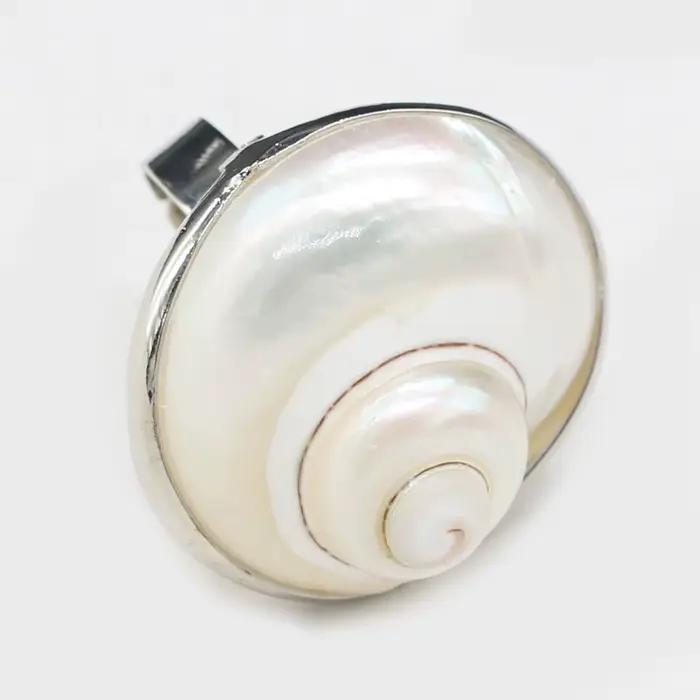 Bague ronde en pierre de coquillages naturels blancs style bohème pour femme bijou mode géométrique à porter pour occasions spéciales