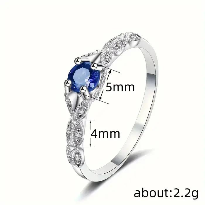Bague en argent sterling 925 avec zircone pour femme