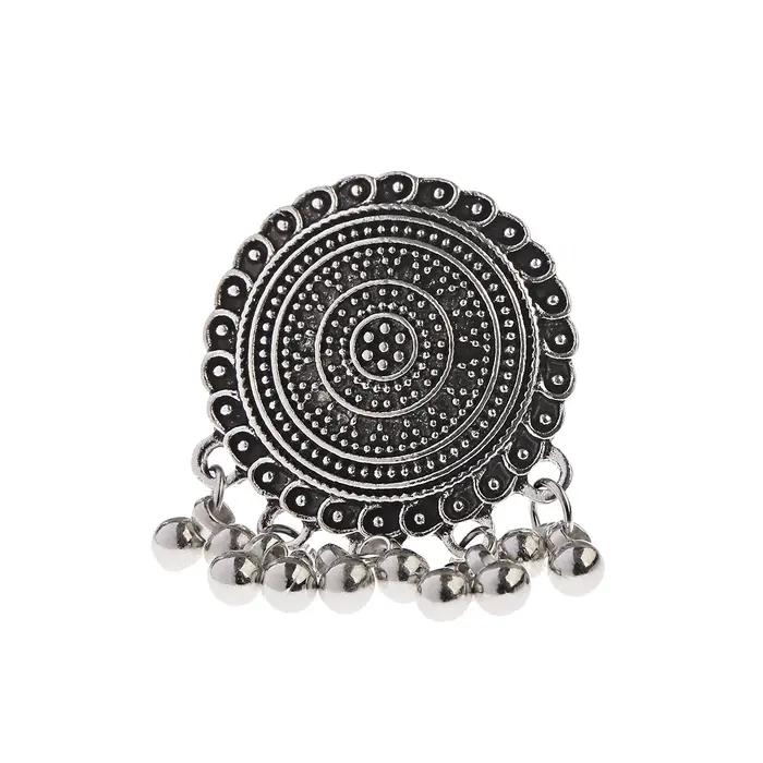 Bagues ethniques antiques de couleur argent pour femmes et filles