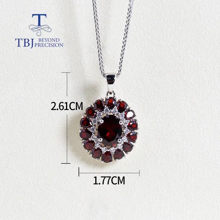 Collier pendentif en grenat naturel forme ronde certifié bijoux femme occasions spéciales cadeau d'anniv elegance quotidienne