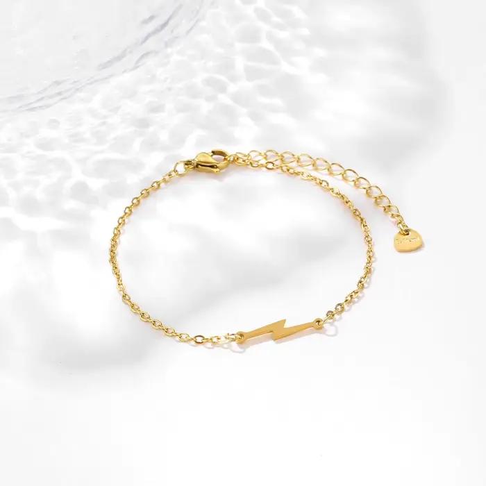 Bracelet Porte-Bonheur Éclair Acier Inoxydable Bracelet à Breloques Pour Hommes Femmes Occasions Spéciales Cadeau Tendance