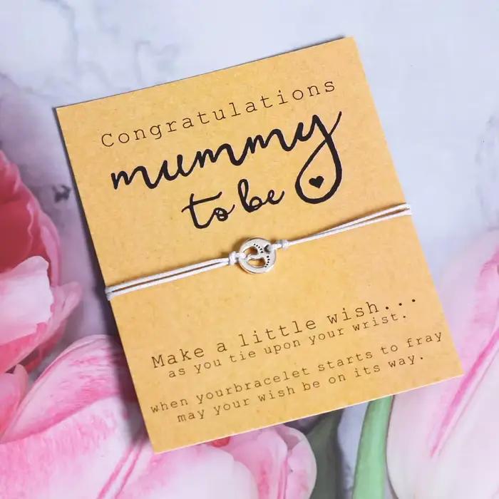 Maman à être souhait Bracelet mignon bébé pied charme attendant maman Bracelet nouvelle maman souven